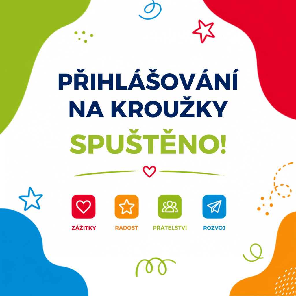 Přihlášky do kroužků na školní rok 2026/2027 jsou spuštěny!