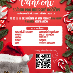 Vánoční sbírka pro kočičí útulek Fousek z. s.